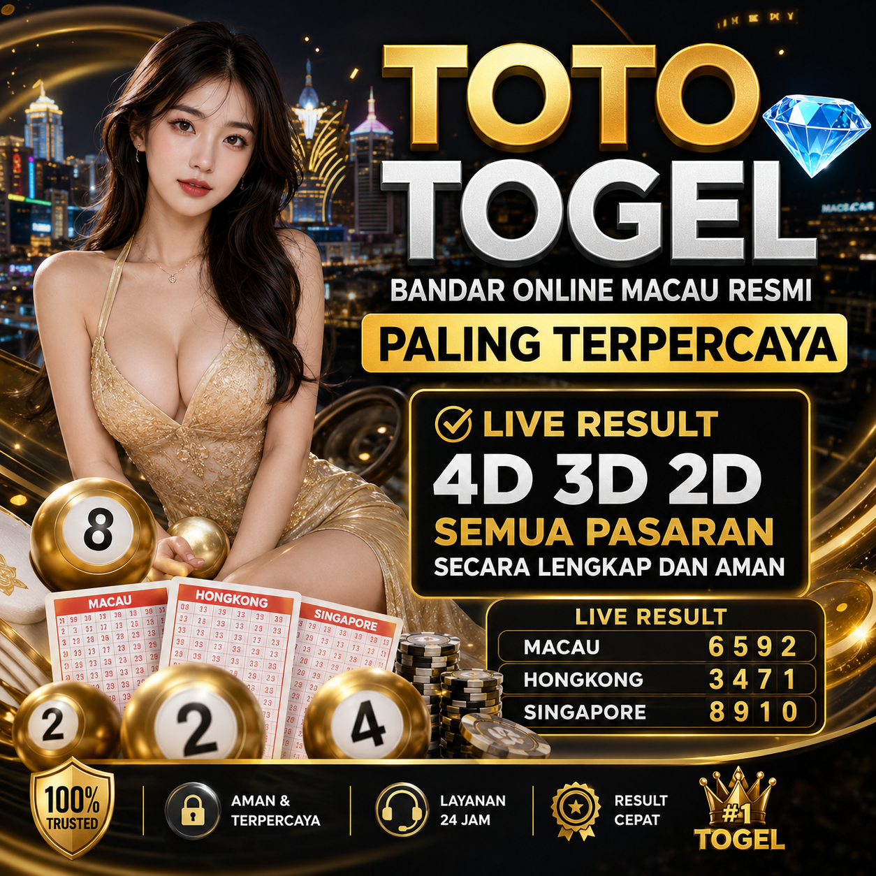 TOTO TOGEL 💎 Bandar Online Macau Resmi Paling Terpercaya dan Memiliki Live Result 4D 3D 2D Semua Pasaran Secara Lengkap dan Aman